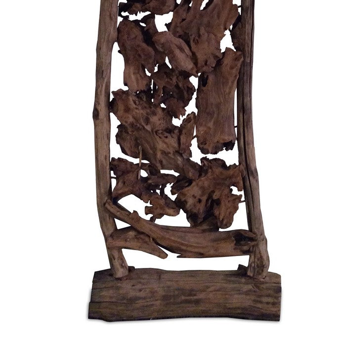Traditional Style Wooden Freestanding Screen, Brown