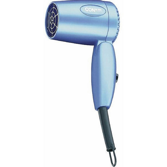 Conair 1600 Watt Compact Hair Dryer with Folding Handle; Dual Voltage; Blue