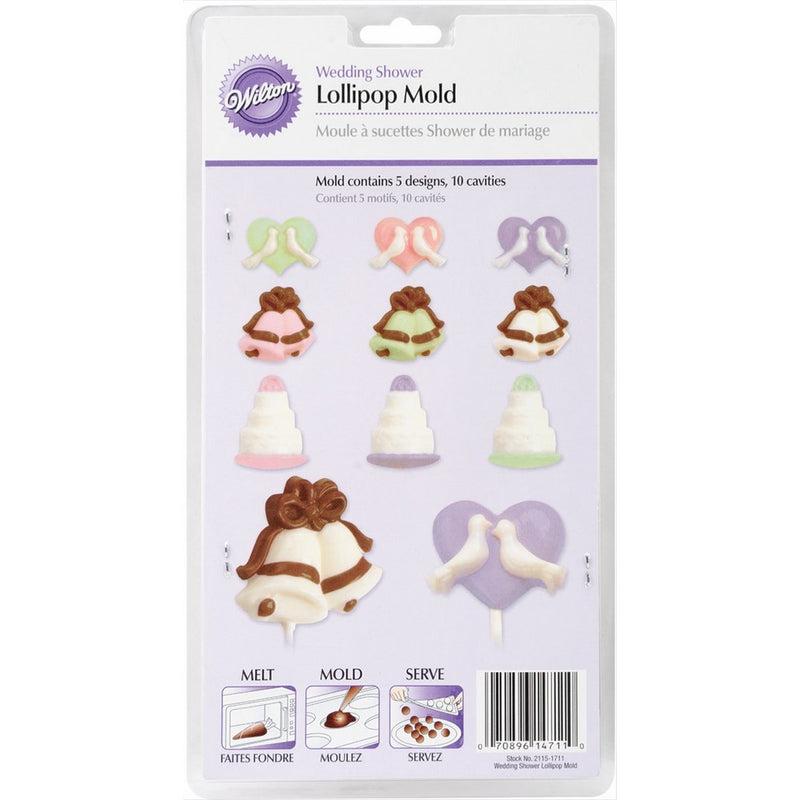 Wilton 2115-1711 Lollipop Mold, Wedding Shower 10 Cavities/5 Designs