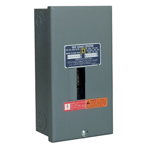Square D by Schneider Electric QO24L70SCP QO 70-Amp 2-Space 4-Circuit Indoor Main Lugs Load Center with Surface Mount Cover