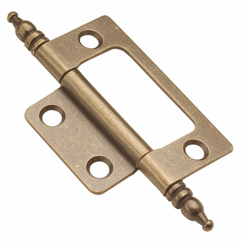 Hickory Hardware P8294-AB Self Mortise Hinge, Antique Brass, 2-Pack