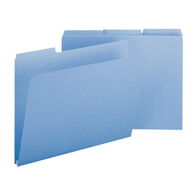 Smead Pressboard File Folder, 1/3-Cut Tab, 1" Expansion, Letter Size, Blue, 25 per Box (21530)