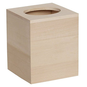 Walnut Hollow Unfinished Wood Tissue Box with Open Lid for Arts, Crafts and Home Decor