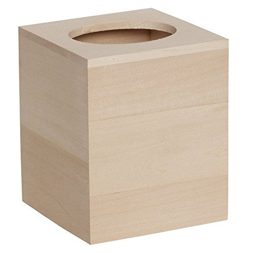 Walnut Hollow Unfinished Wood Tissue Box with Open Lid for Arts, Crafts and Home Decor