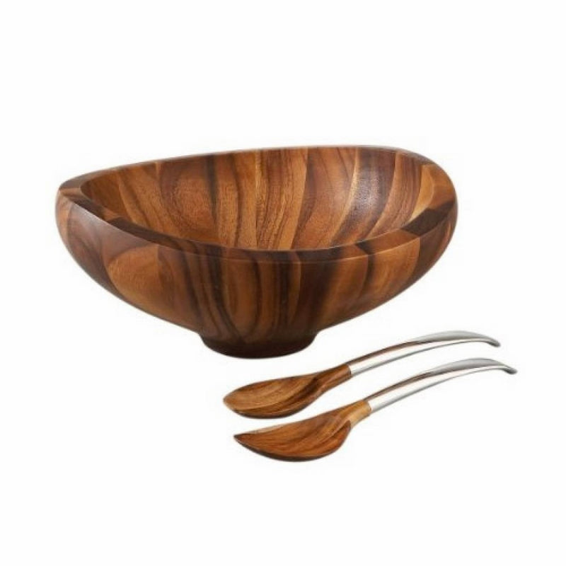 Nambe Butterfly Salad Bowl with Servers