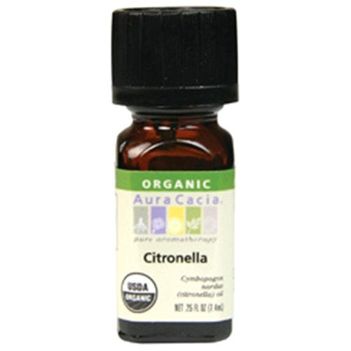 Aura Cacia Organic Essential Oil, Citronella, 0.25 Fluid Ounce