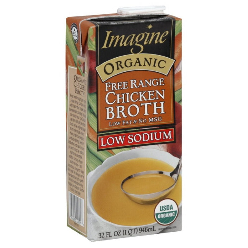 Imagine Soup Free Range Chicken Broth Low Sodium, 32-Ounce (Pack of6)