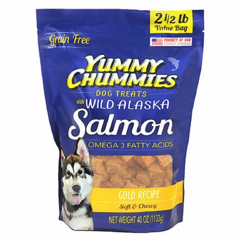 Arctic Paws Yummy Chummies Dog Treats 2.5Lbs, 40 Oz Wild Alaskan Salmon With Glucosamine and Chondroitin, Grain Free