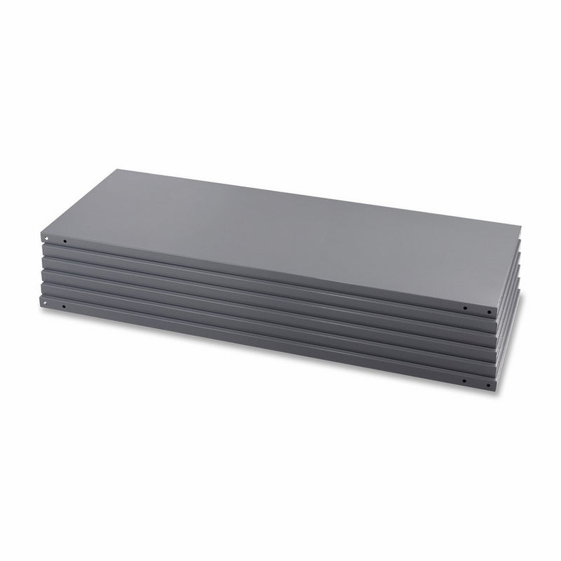 Safco Products 6253 Industrial Shelving 48"W x 18"D Shelves, (Qty. 6) for Industrial Shelving Post Frame (sold separately), Gray