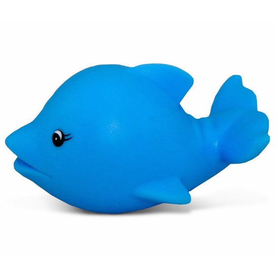 Puzzled Cartoon Dolphin Bath Buddy Squirter Blue 3 Inch