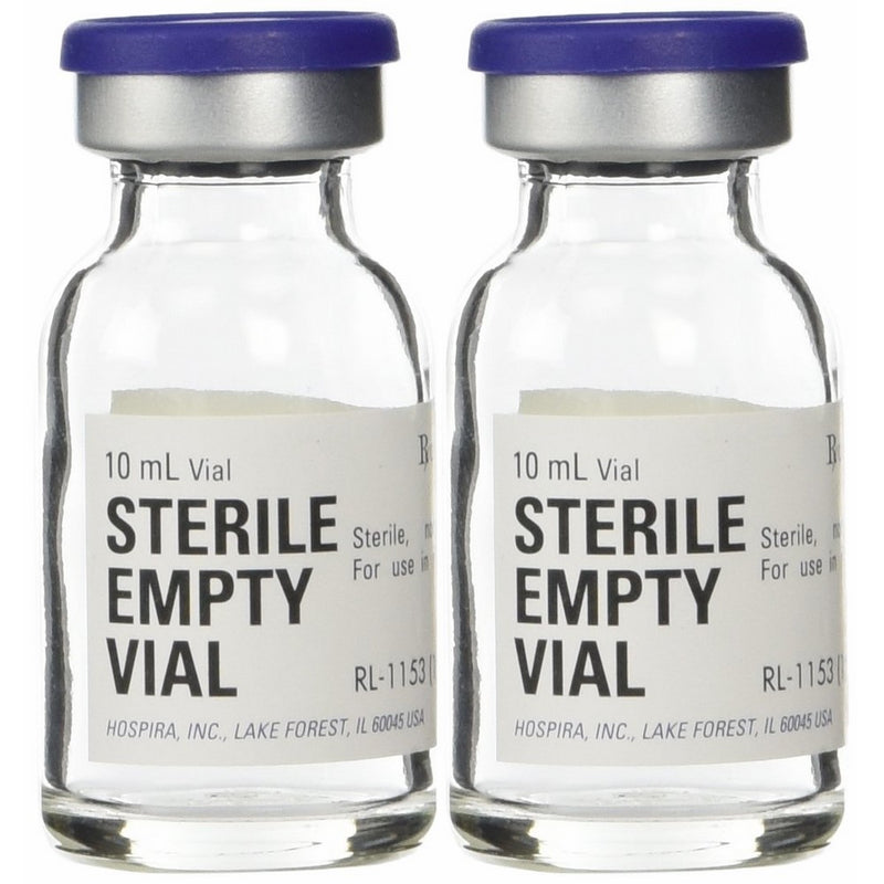2 pack Sterile Empty Vials 10ml by Hospira