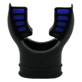 Silicone Mouthpiece w/ Color Tab Replacement Scuba Regulator Comfort Fit Mouth Piece (Black/Blue)