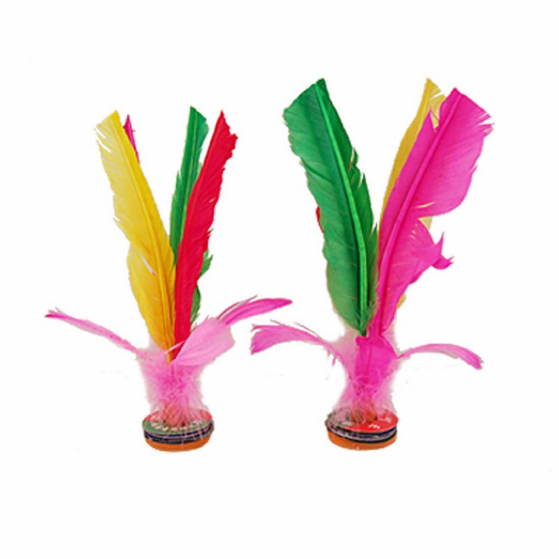Como 4-Tone Feather Kicking Shuttlecock Chinese Jianzi 2 Pcs