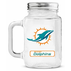Duck House NFL Miami Dolphins 20oz Glass Mason Jar