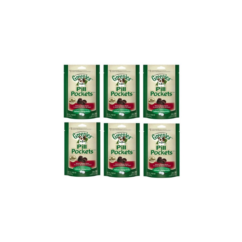 Greenies Canine Pill Pockets Hickory Smoke Tablet 30/pk - 6 Pack