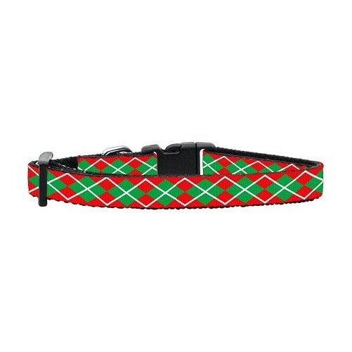 Mirage Pet Products Christmas Argyle Nylon Ribbon Cat Safety Collar, Not Applicable