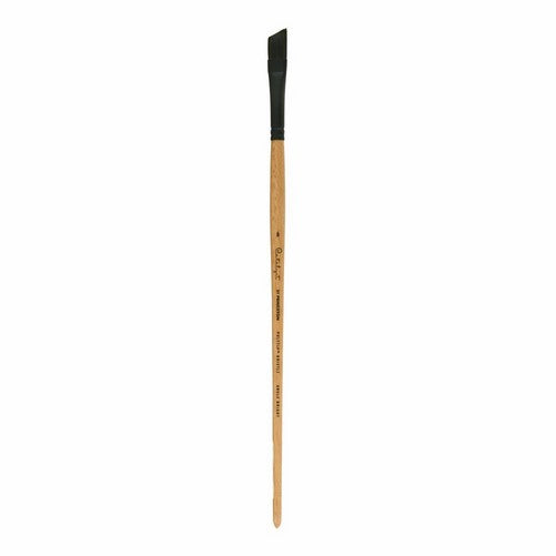 Princeton Catalyst Polytip, Brushes for Acrylic and Oil, Series 6400 Long Handle, Angle Bright, Size 6