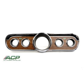1965-66 Ford Mustang Metal Backed Woodgrain Instrument Bezel Deluxe New