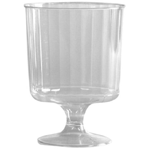 Classicware Rigid Plastic 1-Piece Pedestal Wine Glass, 8 Ounce, Clear(240-Count)