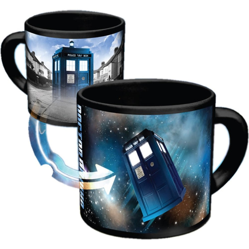 Doctor Who - Disappearing TARDIS Coffee Mug - Add Hot Liquid and Watch The TARDIS Move From London to the Stars - Comes in a Fun Gift Box - by The Unemployed Philosophers Guild