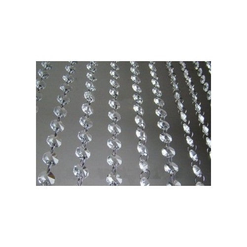 Clear Faux Crystal Beads Chain Garland by CrystalPlace (60' Feet)