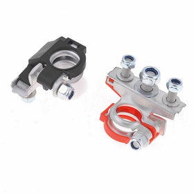 uxcell Battery Terminal, 2 PCS Metal Positive Negative Top-Post Battery Terminal Connector Clamp for Auto Car
