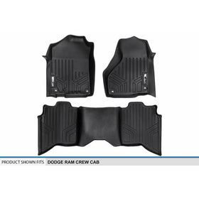 MAXFLOORMAT Floor Mats for Dodge RAM Crew Cab (2009-2017) Complete Set (Black)