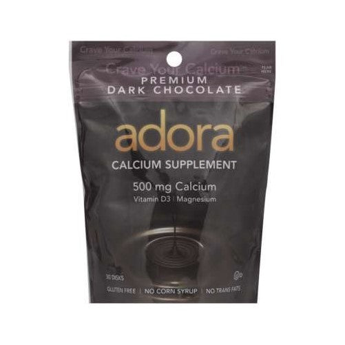 Adora - Calcium Supplement Dark Chocolate, 30 ct (Pack of 6)
