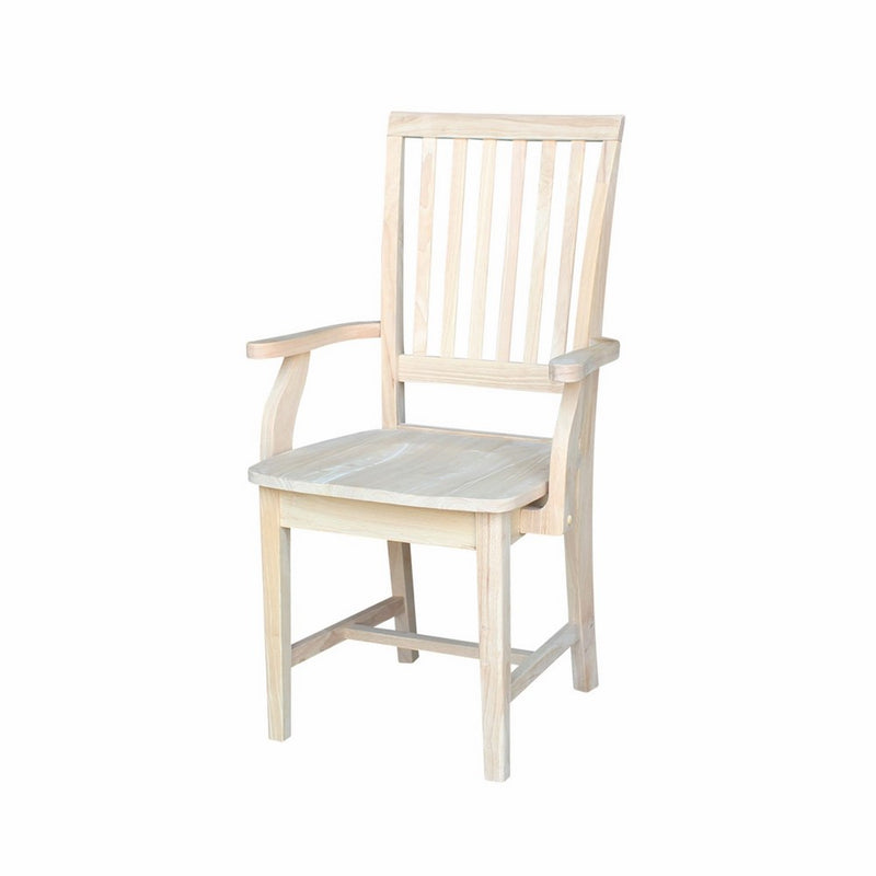 International Concepts 265A Mission Side Chair with Arms, Unfinished