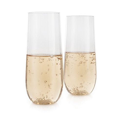 Flexi Set of 2 Stemless Champagne Flutes by True