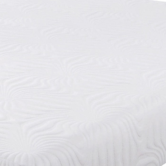 Full Size Mattress with Patterned Fabric Upholstery, White