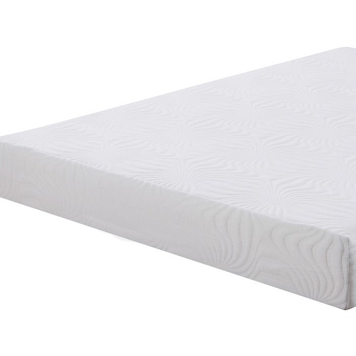 Full Size Mattress with Patterned Fabric Upholstery, White