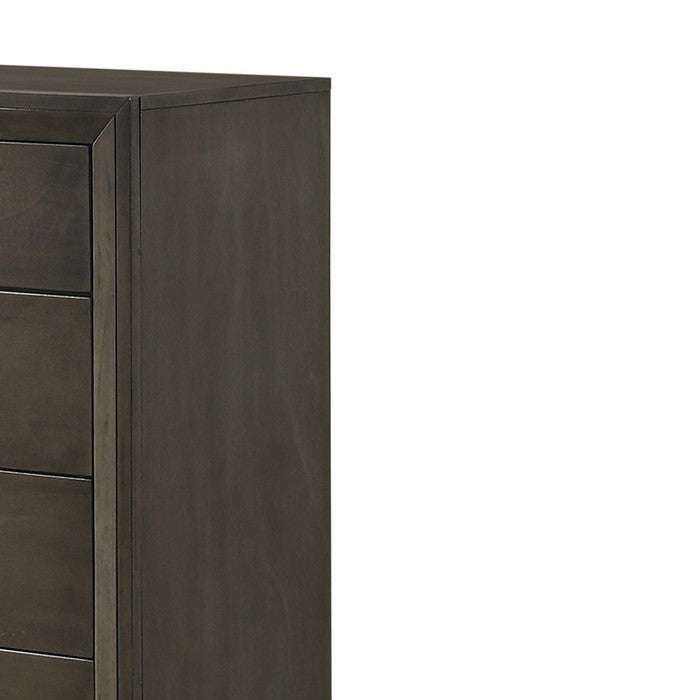 Transitional Style 9 Drawer Dresser with Round Knobs, Gray