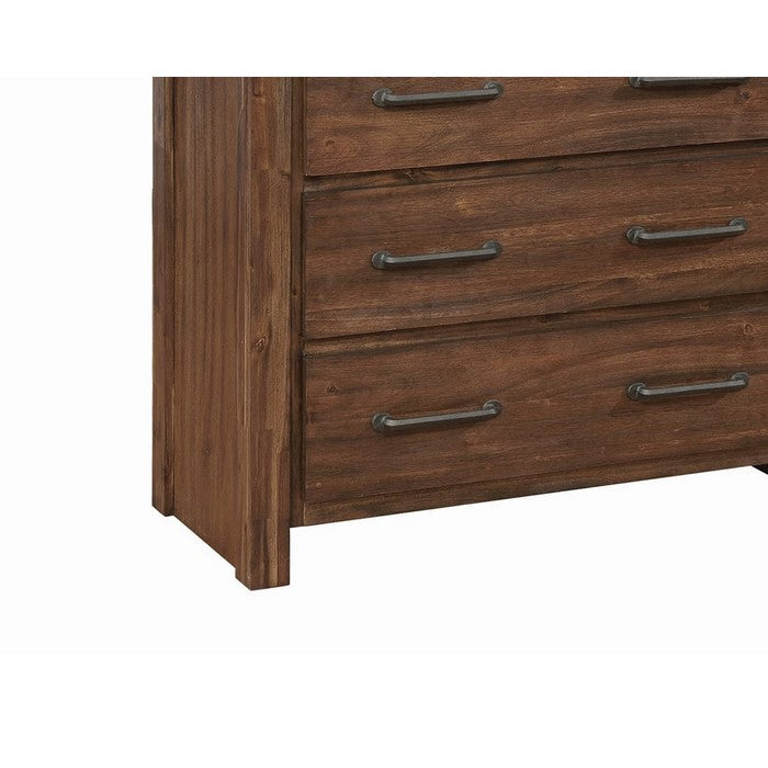 Wooden Chest with 5 Spacious Storage Drawers and 1 Door Cabinet, Brown