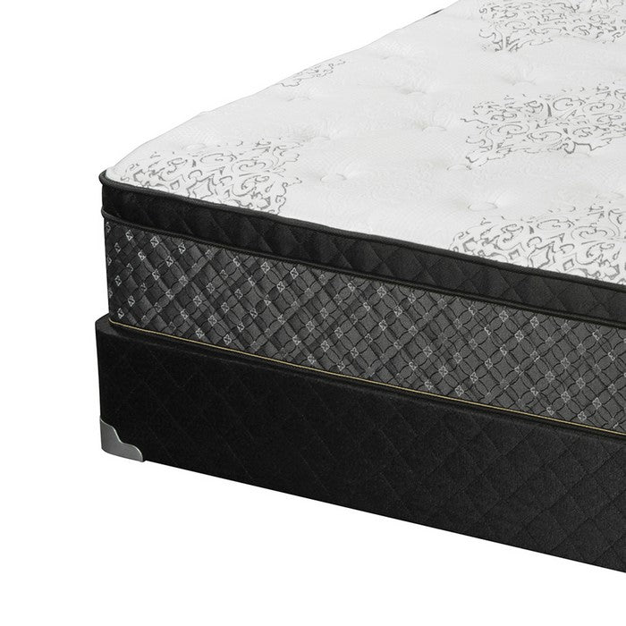 Full Mattress with High Density Verticoil Construction, White and Gray