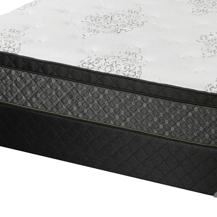 Full Mattress with High Density Verticoil Construction, White and Gray