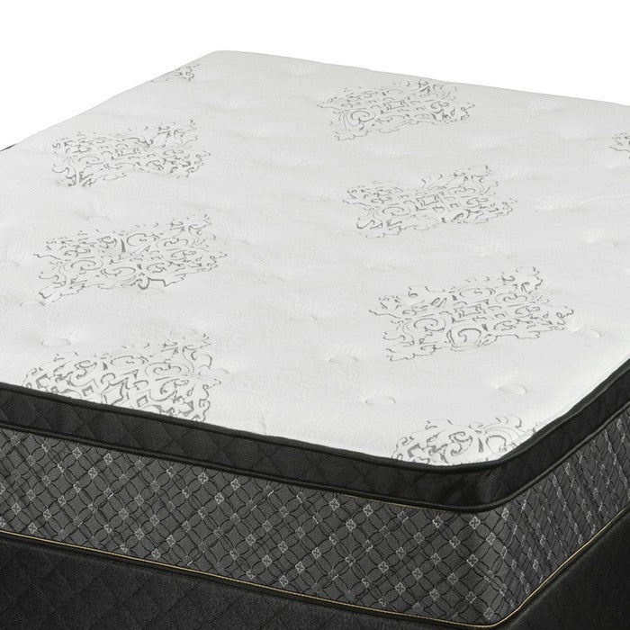 Full Mattress with High Density Verticoil Construction, White and Gray