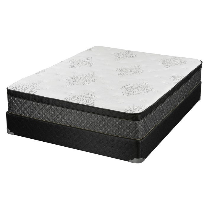 Full Mattress with High Density Verticoil Construction, White and Gray