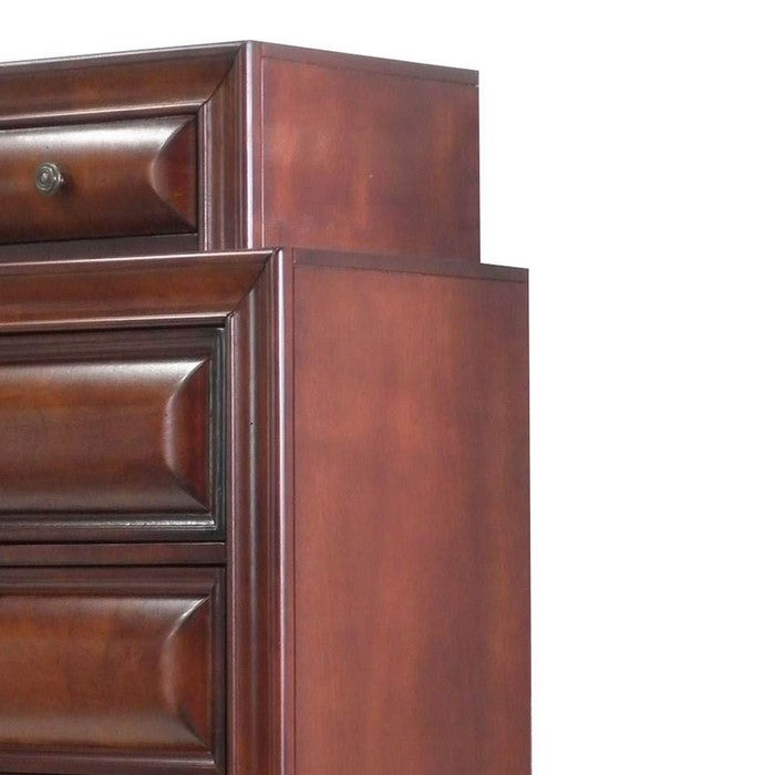 2 Layer Transitional Style Wooden Chest with 6 Drawers, Brown