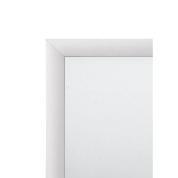 Wooden Framed Mirror with Rectangular Shape, Silver and White