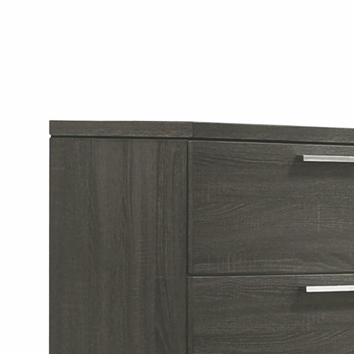 Wooden Dresser with Bracket Legs and 6 Spacious Drawers, Oak Gray