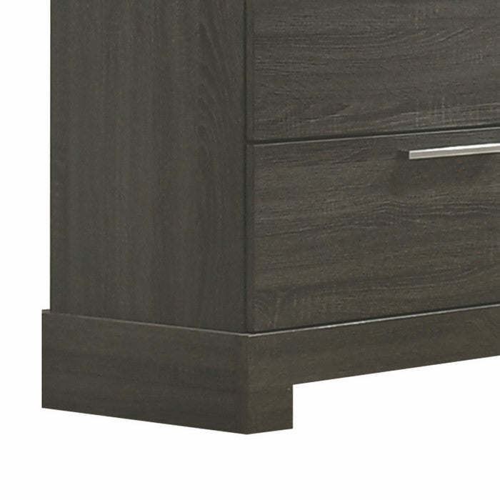 Wooden Dresser with Bracket Legs and 6 Spacious Drawers, Oak Gray