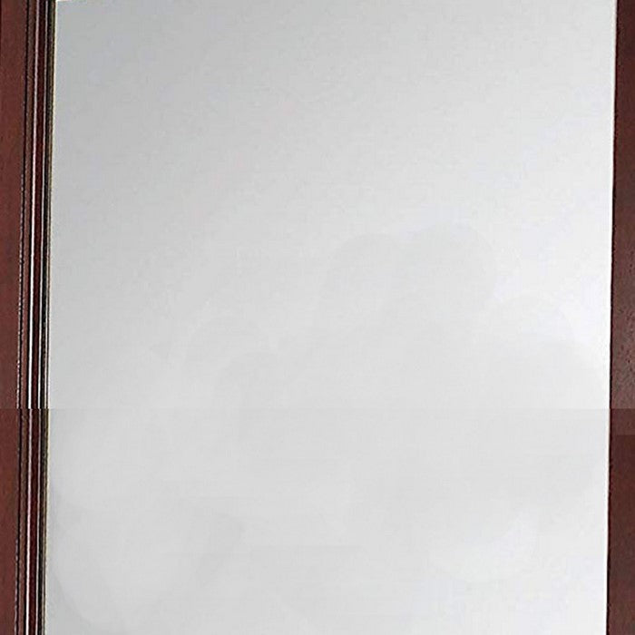 Transitional Style Mirror with Raised Wooden Frame, Brown and Silver