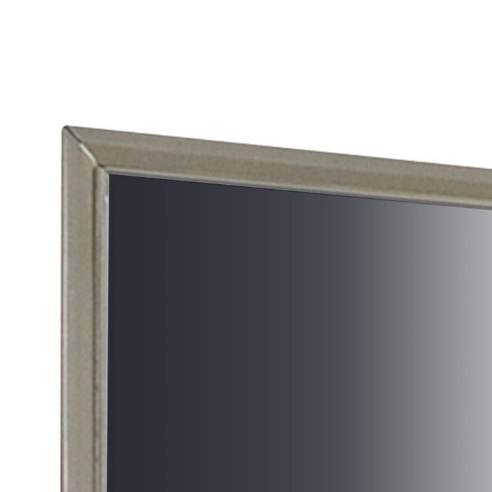 Wooden Clean Lines Framed Mirror with Rectangular Shape, Silver