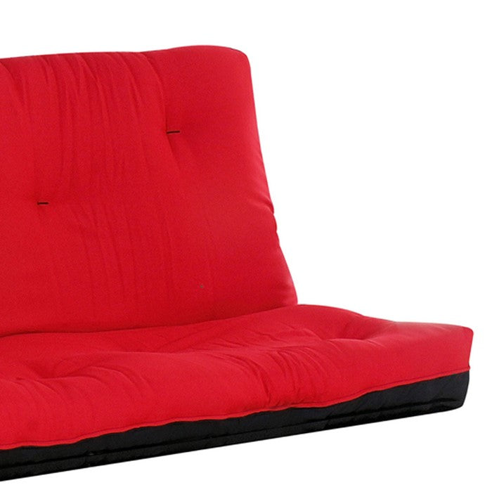 Full Size Reversible 6 inch Tufted Futon Mattress, Red and Black