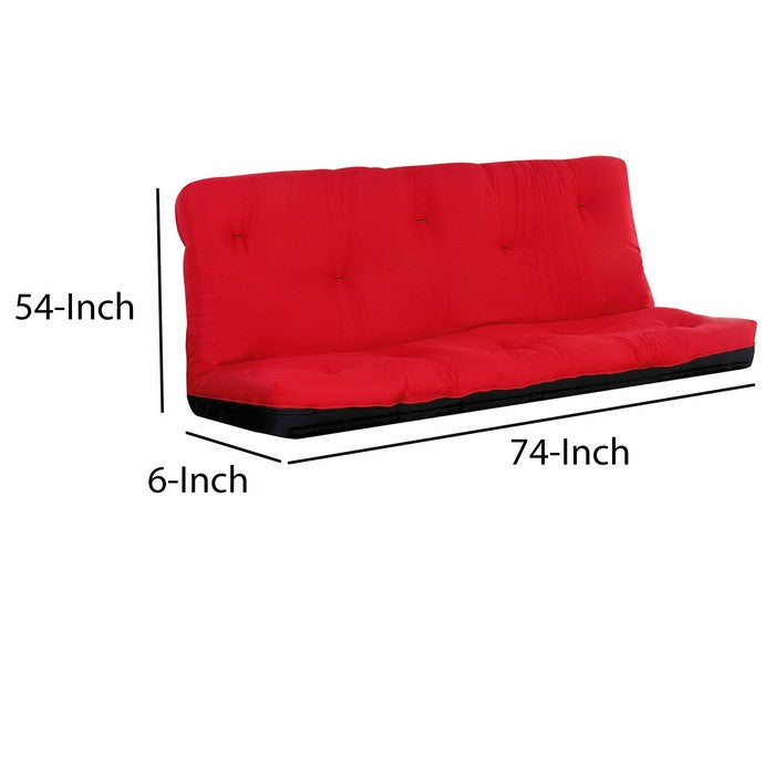 Full Size Reversible 6 inch Tufted Futon Mattress, Red and Black