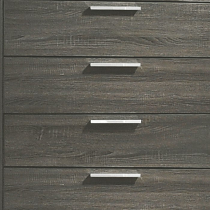 Wooden Chest with Bracket Legs and 5 Spacious Drawers, Oak Gray