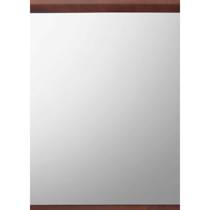 Rectangular Shape Wooden Frame with Mirror Encasing, Brown and Silver