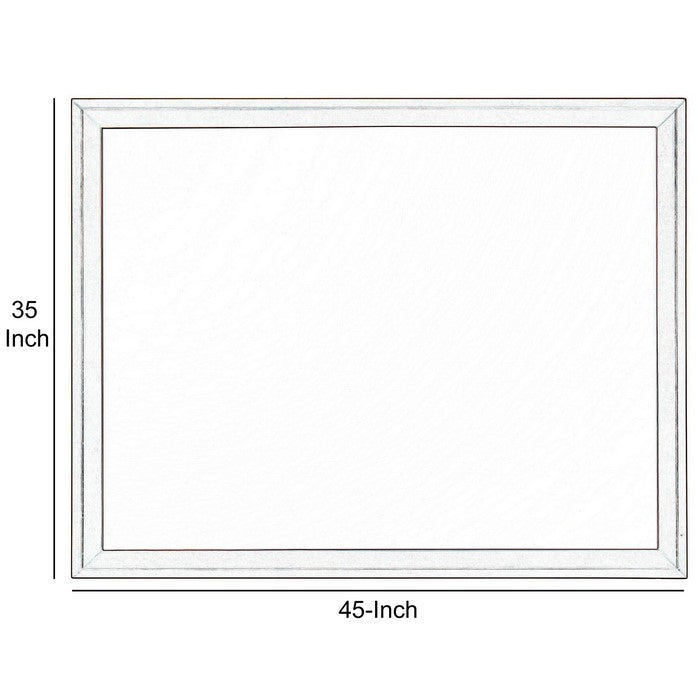 Rectangular Shape Wooden Frame with Mirror Encasing, Brown and Silver
