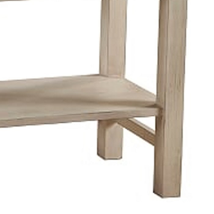 Transitional Nightstand with 2 Drawers and Open Bottom Shelf, White